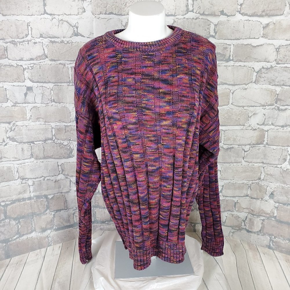 Vintage 80s Multicolor Crew Sweater Men's Large